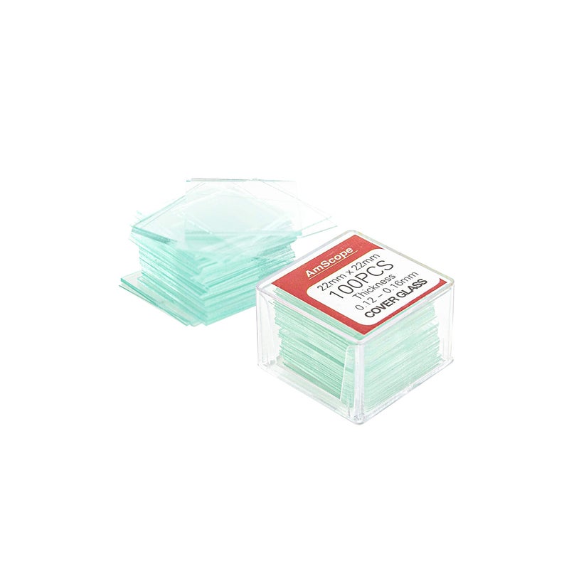 AmScope 72 Pre-Cleaned Blank Microscope Slides and 100 22x22mm Square Cover Glass - Image 2